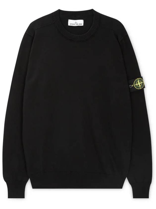 Crewneck Soft Cotton Knit Top Black - STONE ISLAND - BALAAN 4