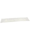 Jacquard Logo Two Tone Wool Muffler White Light Grey - ACNE STUDIOS - BALAAN 5