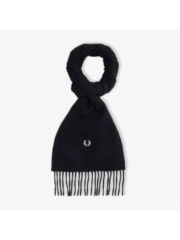 Fred Perry Lambswool Scarf Black CFPU2434126 184 - FRED PERRY - BALAAN 1