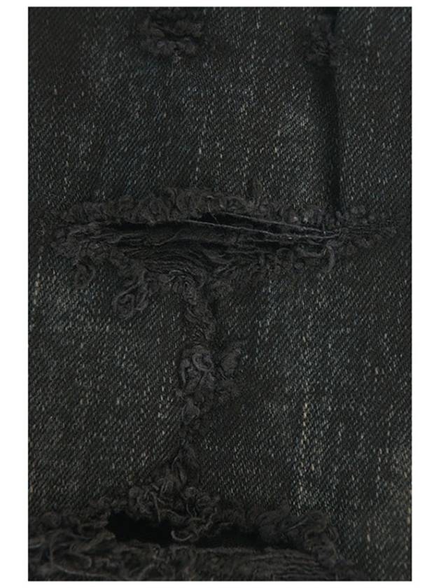 Men's Stain Effect Denim Skinny Jeans Black - SAINT LAURENT - BALAAN 8