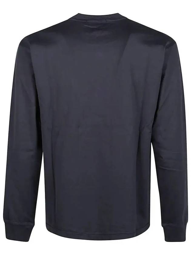 Cotton Jersey Slim Fit Long Sleeve T Shirt Navy Blue - STONE ISLAND - BALAAN 4