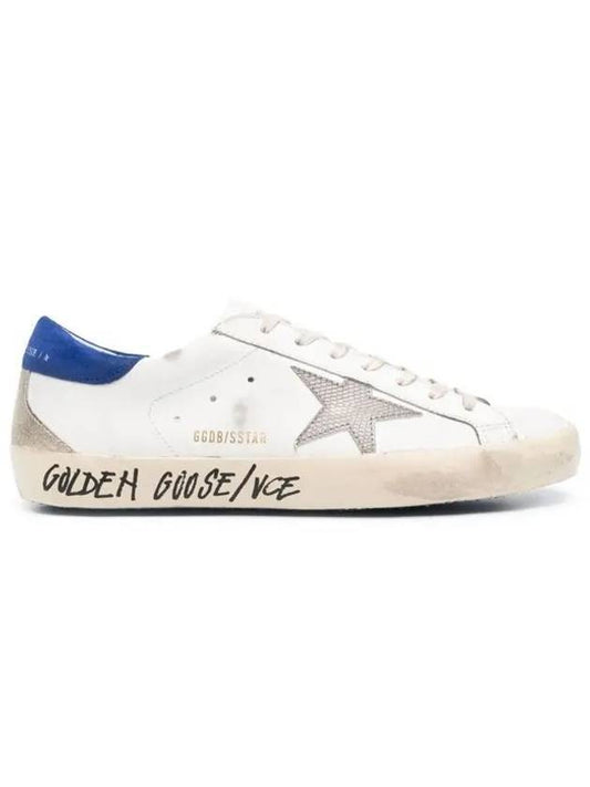 Superstar Blue Heel Tab Low Top Sneakers White - GOLDEN GOOSE - BALAAN 1