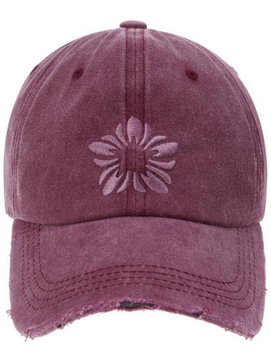 Mugung Embroidered Pigment Ball Cap Wine - ULKIN - BALAAN 1