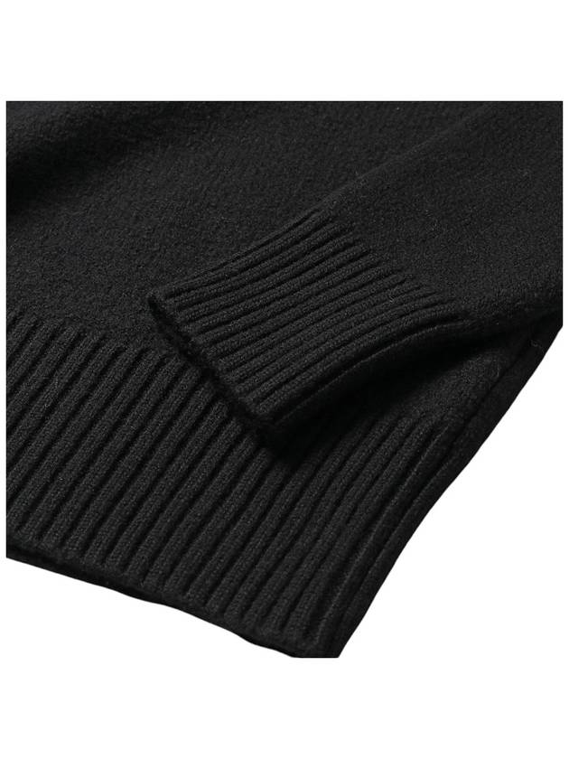 Heart Logo Knit Turtleneck Black - AMI - BALAAN 3