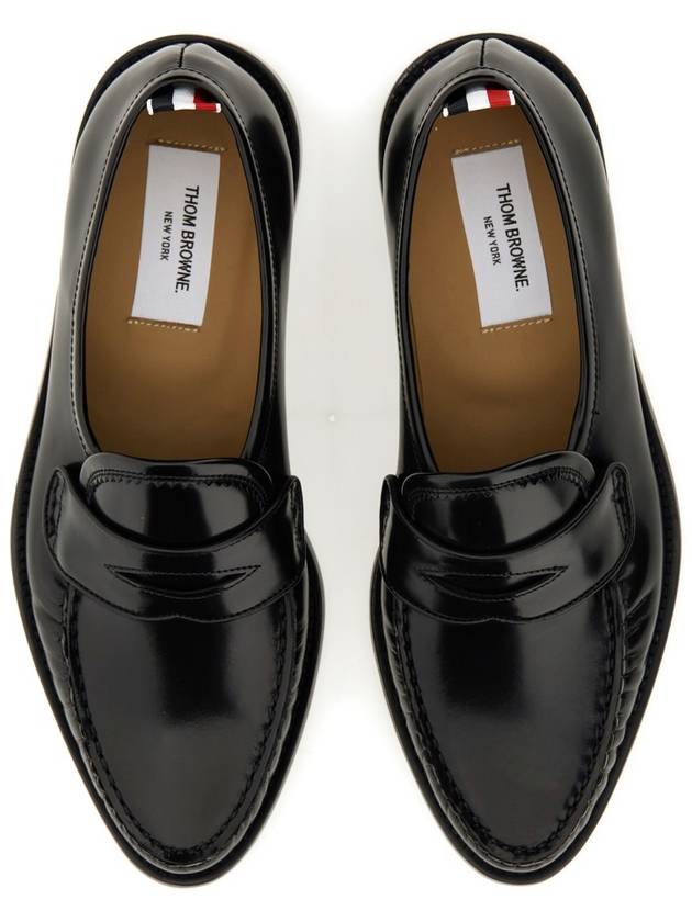 Pleated Leather Penny Loafers Black - THOM BROWNE - BALAAN 4