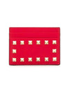 Rockstud Nappa Leather Card Wallet Red - VALENTINO - BALAAN 2