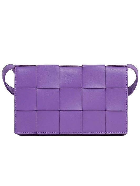 Cassette Leather Cross Bag Purple - BOTTEGA VENETA - BALAAN.