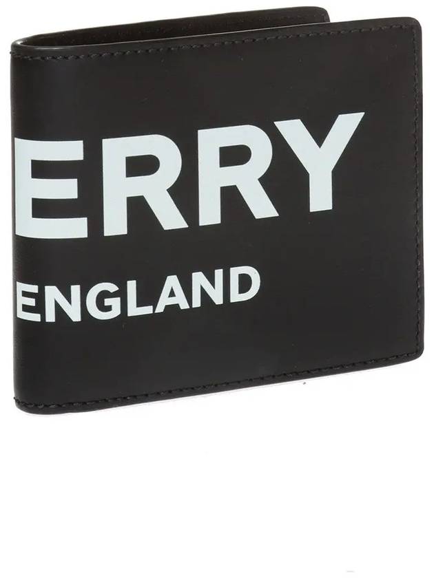 England Logo Printed Half Wallet Black - BURBERRY - BALAAN 3