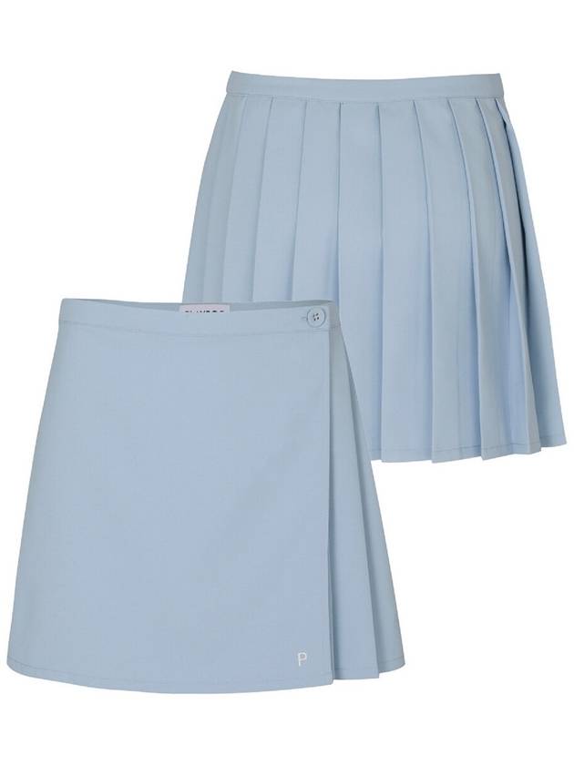 PLEATED COURT WRAP SKIRTBlue - PLAYBOO - BALAAN 1