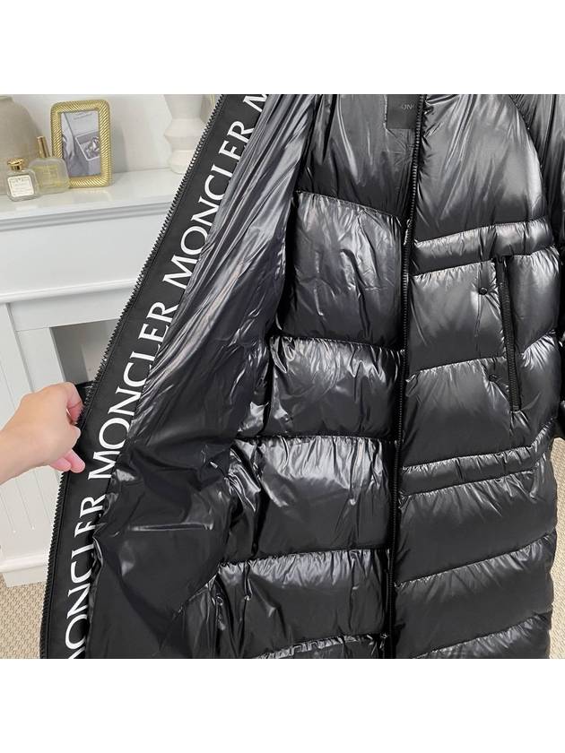 Chanon Quilted Long Hooded Nylon Padding Black - MONCLER - BALAAN 7