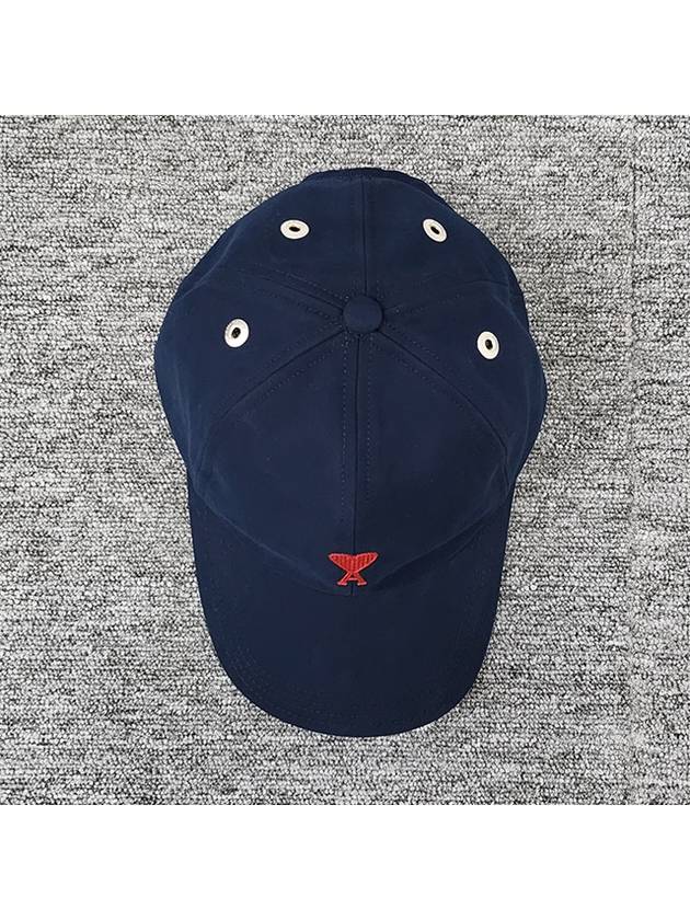 Embroidered Heart Logo Ball Cap Navy - AMI - BALAAN 6