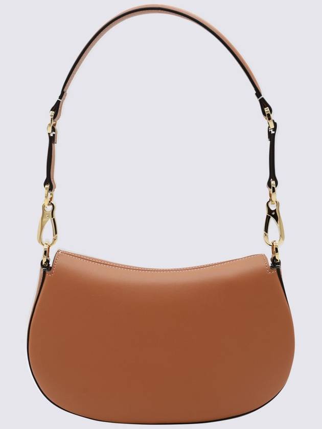 Valentino Garavani Brown Leather Ovhal Shoulder Bag - VALENTINO - BALAAN 2