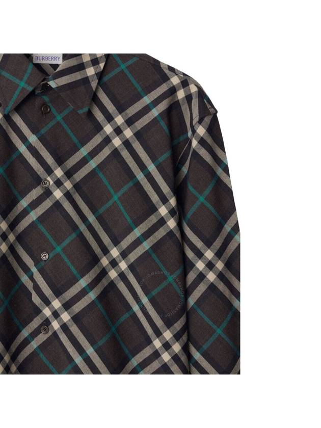 Check Wool Blend Long Sleeve Shirt Snug - BURBERRY - BALAAN 4