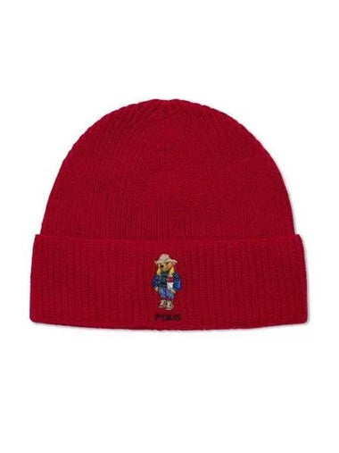 Polo Bear Wool Blend Beanie Red - POLO RALPH LAUREN - BALAAN 1