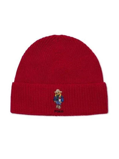 Polo Bear Wool Blend Beanie Red - POLO RALPH LAUREN - BALAAN 2