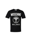 Men's Milano Logo Short Sleeve T-Shirt Black - MOSCHINO - BALAAN 1