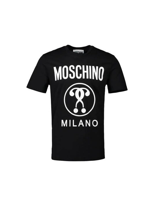 Men's Milano Logo Short Sleeve T-Shirt Black - MOSCHINO - BALAAN 1