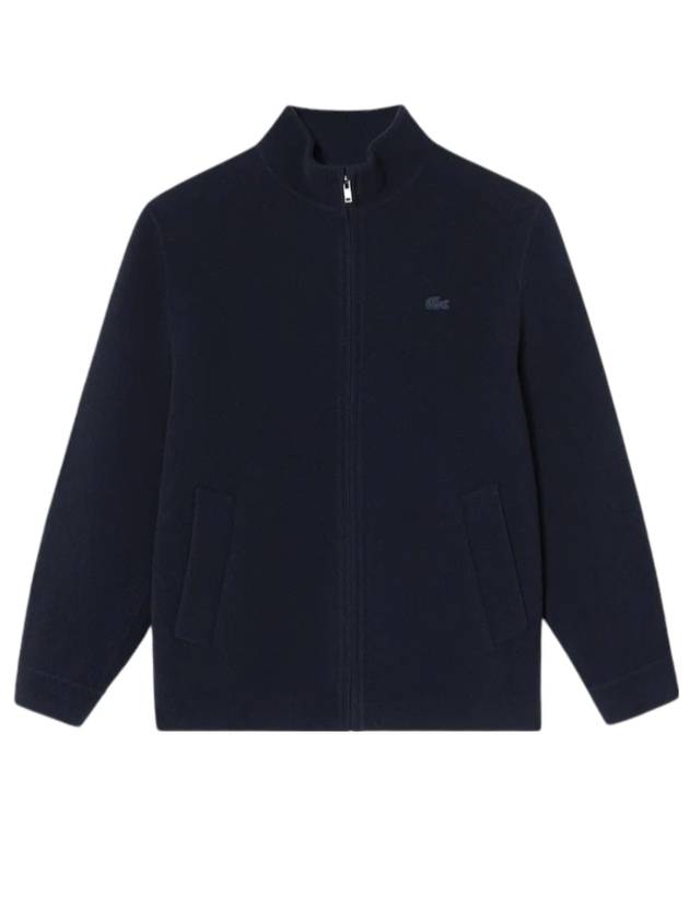 Men's High Neck Wool Jacket Dark Navy - LACOSTE - BALAAN 1