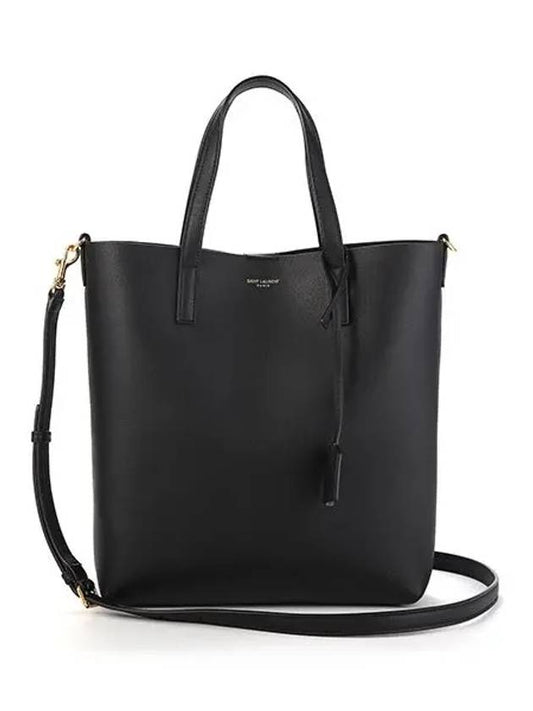 Shopping Toy Supple Leather Tote Bag Black - SAINT LAURENT - BALAAN 2