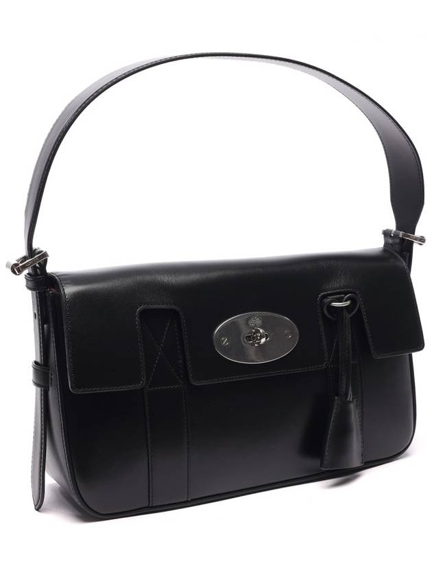 East West Bayswater Smooth Shiny Classic Calf Shoulder Bag Black - MULBERRY - BALAAN 4