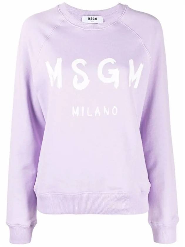 Milano Brushed Logo Sweatshirt Lilac - MSGM - BALAAN 3