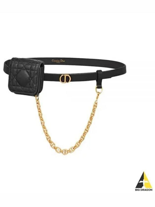 Caro Pouch Leather Belt Black - DIOR - BALAAN 2