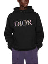 Logo Flower Oversized Hooded Sweatshirt Black Shop - DIOR - BALAAN 1