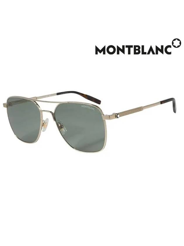 Eyewear Boeing Metal Sunglasses Grey Gold - MONTBLANC - BALAAN 3