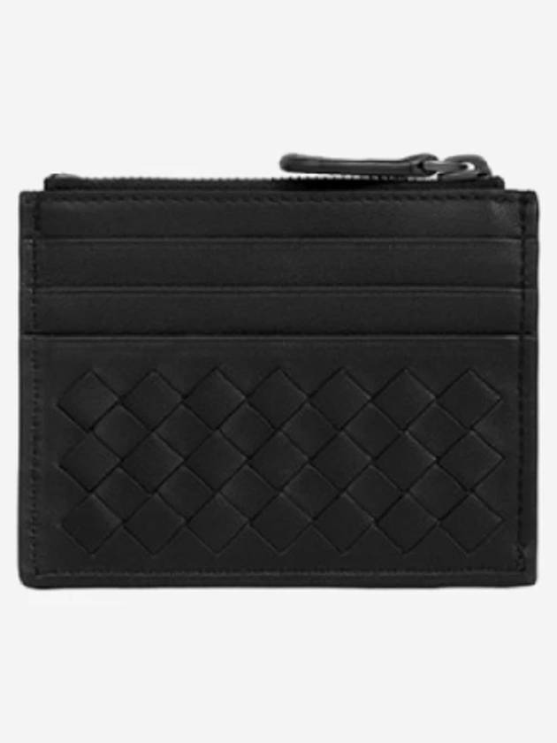 Intrecciato Zipper Card Wallet Black - BOTTEGA VENETA - BALAAN 2