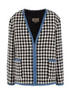 Women's Gingham Tweed Jacket Ivory Blue - GUCCI - BALAAN 2