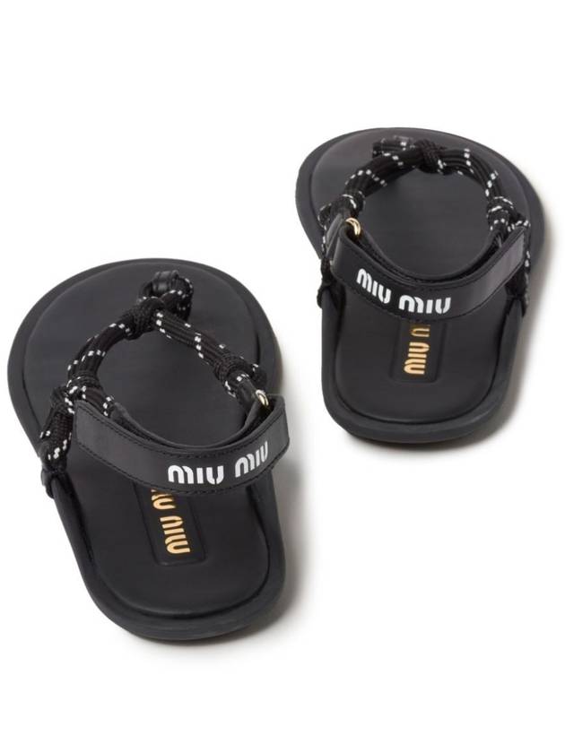 Cord Strap Leather Sandals 5Y184EFM0053L74 - MIU MIU - BALAAN 4