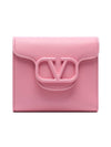 V Logo Half Wallet Pink - VALENTINO - BALAAN 1