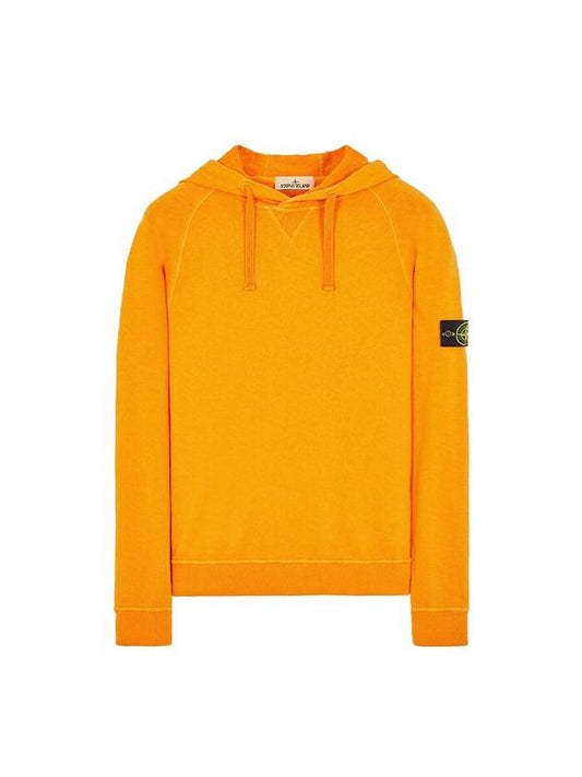 Men's Waffen Patch OLD Treatment Cotton Hoodie Orange - STONE ISLAND - BALAAN 2