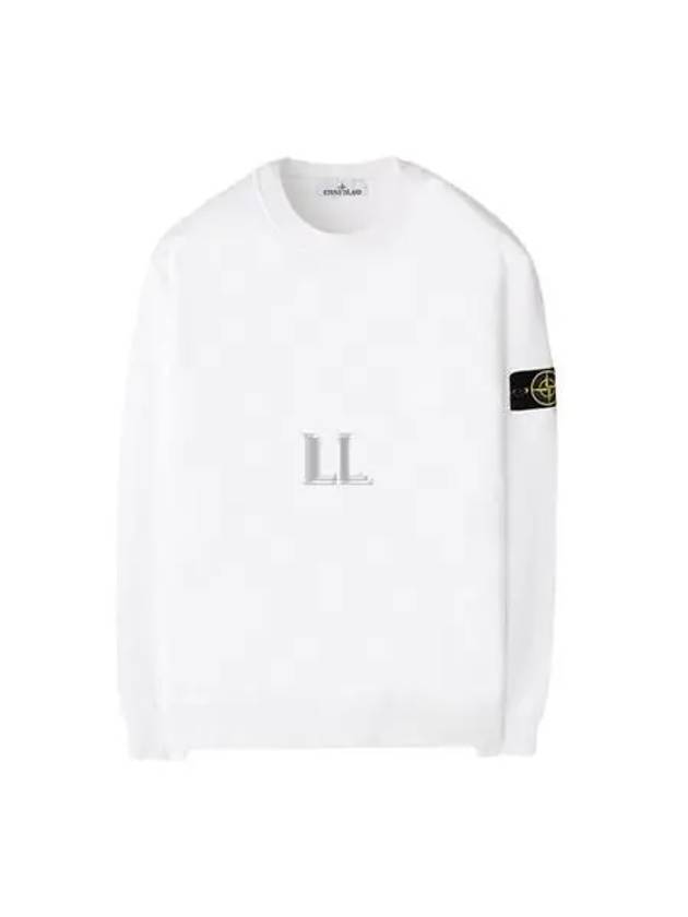 Compass Patch Cotton Sweatshirt White - STONE ISLAND - BALAAN 2