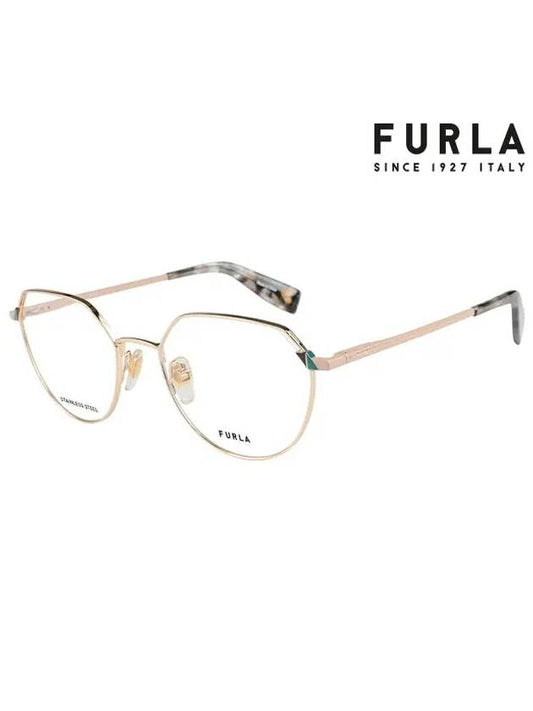 Glasses Frame VFU502 0F47 Round Metal Women s - FURLA - BALAAN 2