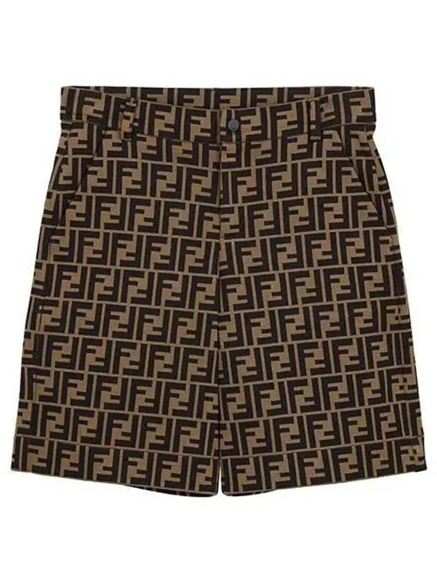 Kids FF Logo Shorts Brown - FENDI - BALAAN 2