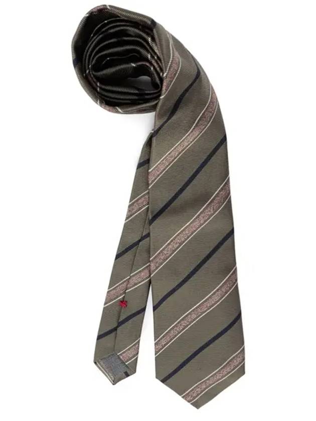 Striped Silk Tie Grey - BRUNELLO CUCINELLI - BALAAN 1