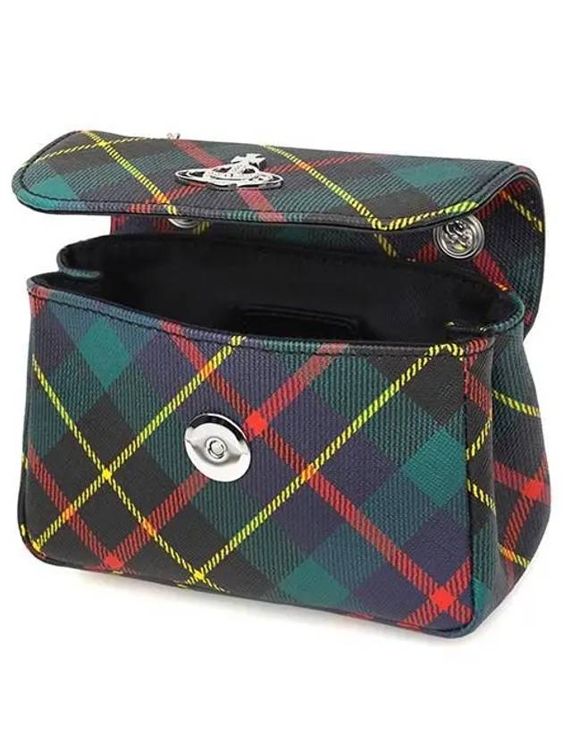 Derby small chain shoulder bag tartan check green - VIVIENNE WESTWOOD - BALAAN 4