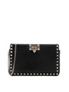 Women's Rockstud Leather Cross Bag Black - VALENTINO - BALAAN 1