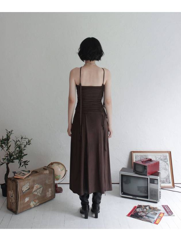 Shirring strap tube long dress brown - RUBATI - BALAAN 11