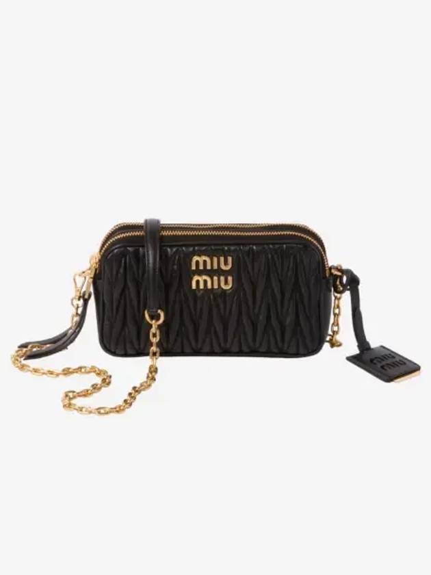 Matelasse Nappa Leather Mini Bag Black - MIU MIU - BALAAN 3