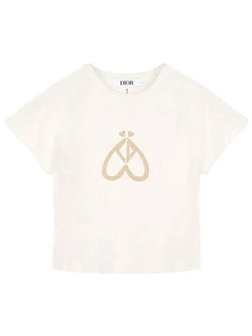 KIDS Cream CD Logo T Shirt 4SBM13TEE3 014 1209114 - DIOR - BALAAN 1