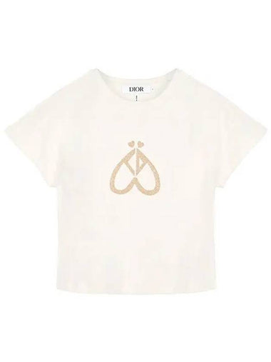 KIDS Cream CD Logo T Shirt 4SBM13TEE3 014 1209114 - DIOR - BALAAN 1