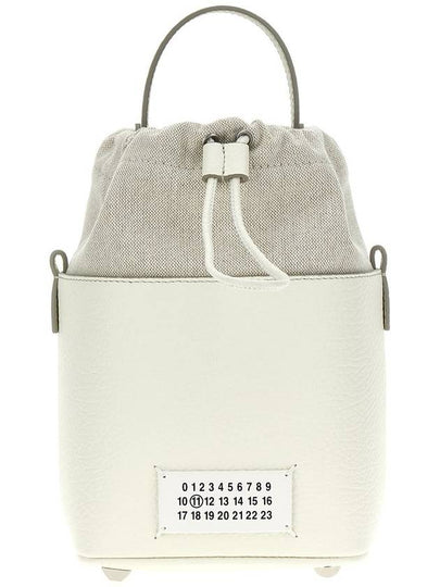 5AC Number Logo Texture Leather Bucket Bag Ivory - MAISON MARGIELA - BALAAN 2