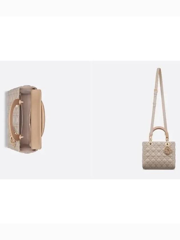 Lady Cannage Medium Lambskin Tote Bag Beige - DIOR - BALAAN 5