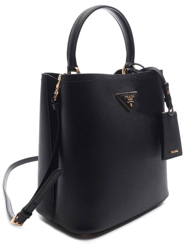 Pannier Saffiano Leather Medium Tote Bag Black - PRADA - BALAAN 4