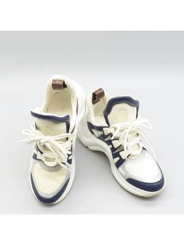 1A4NGQ White Blue Leather Graffiti LV Archlight Women s Sneakers 240 - LOUIS VUITTON - BALAAN 2