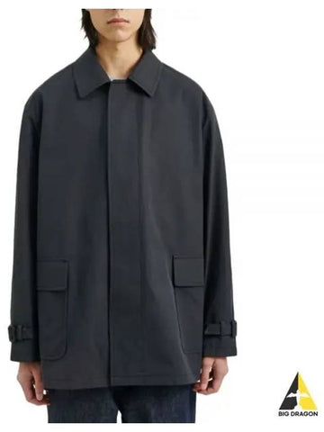 FINX HARD TWIST GABARDINE BLOUSON A23SB02FB INK BLACK CHAMBRAY - AURALEE - BALAAN 1