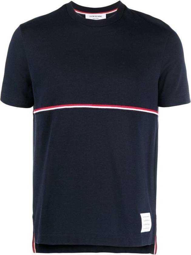 Midweight Jersey Short Sleeve T-Shirt Navy - THOM BROWNE - BALAAN 1