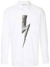 Ulsan Scribble Thunderbolt Shirt PBCM1102S L003S 526 - NEIL BARRETT - BALAAN 1